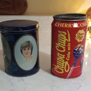 Wedding tin Lady di, Prince Charles and Chupa Chups Cherry Cola Can.